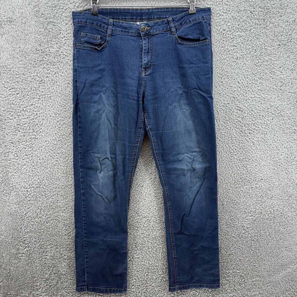 Mountain Warehouse UK Delilah Womens 10 Blue Denim Jeans Mid Rise Straight‎ Leg